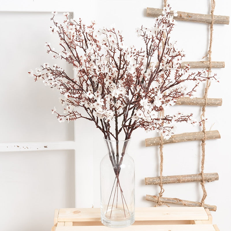Gypsophila Artificial Flowers White Branch High Quality Babies Breath Fake Flowers Long Bouquet Home Wedding Decoration Autumn - KiwisLove