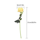 5Pcs 51cm Long Branch Flowers Bouquet Beautiful White Silk Roses Artificial Flowers Wedding Home Table Decor Arrange Fake Flower - KiwisLove