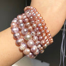 3-9mm Natural Purple Freshwater Pearls Punch Pearl Beads for DIY Women Elegant Necklace Bracelet Jewelry Making 15'' Wholesale