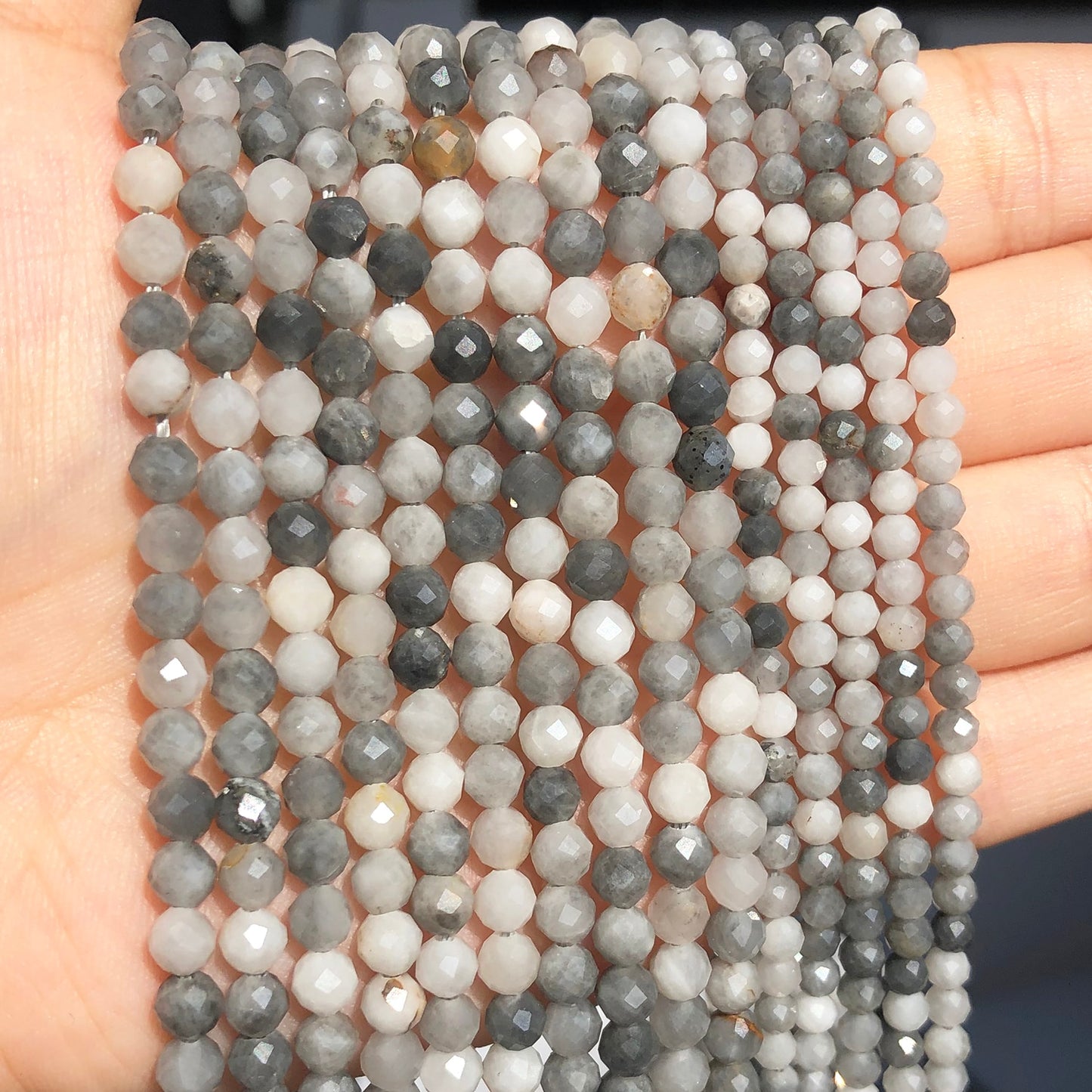 Natural Faceted Hawk's Eye Gem Stone 3 4mm Loose Spacer Beads for Jewelry DIY Making Bracelet Earrings Accessories 15''Inches - KiwisLove