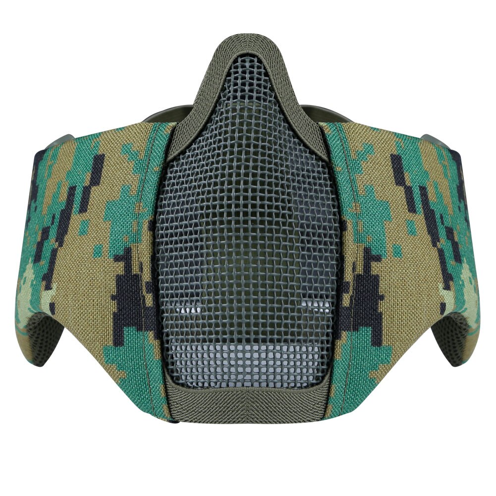 Tactical Half Face Mask Breathable Low-carbon Steel Mesh with Ear Protective for CS Hunting Paintball Shooting Protective - KiwisLove