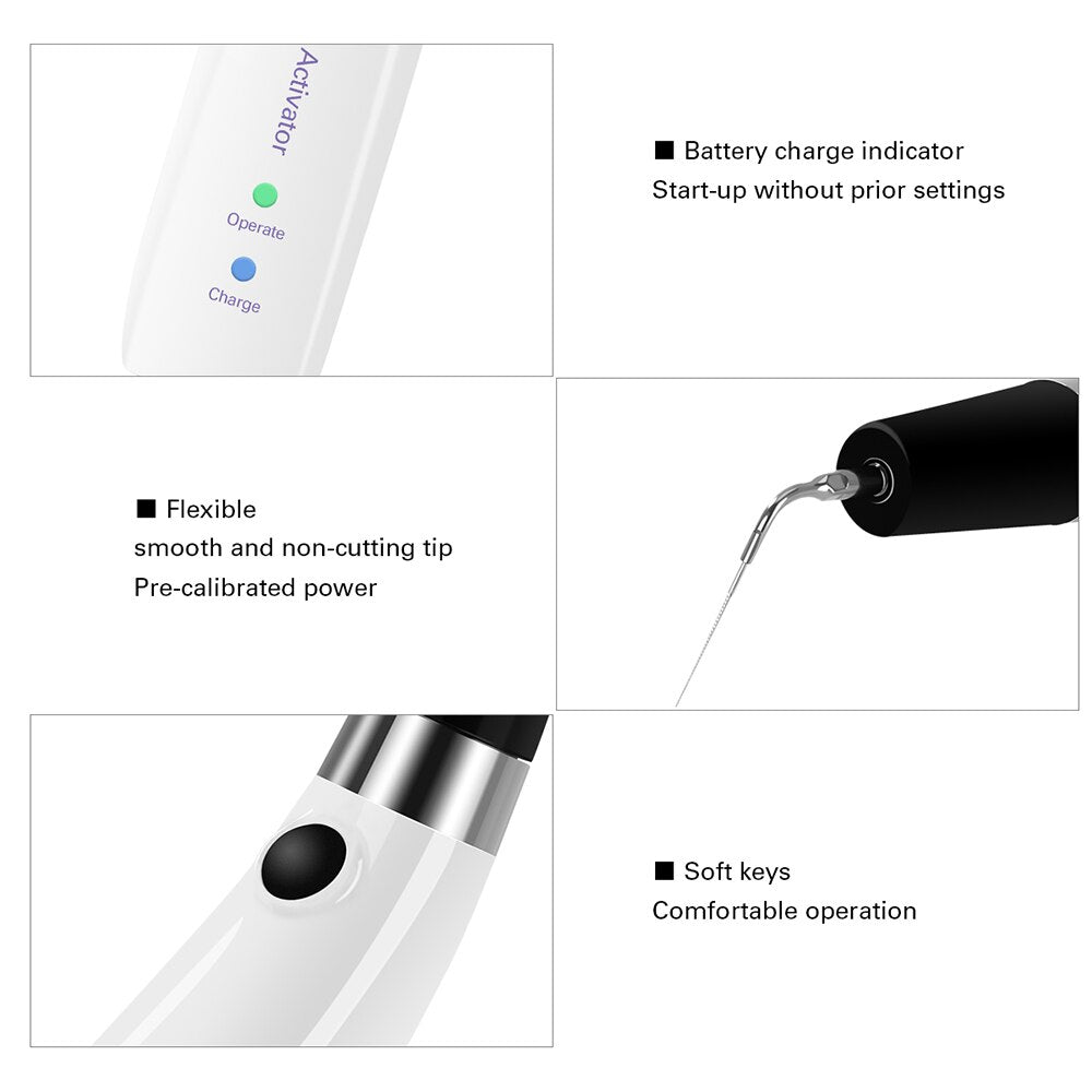 Dental Endo Ultra Activator Endo Irrigator Cordless Ultrasonic Activator Handpiece with 6 Tips 40-50Khz 1500mAh - KiwisLove