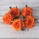 5pcs artificial roses white silk fake roses flower faux heads high quality DIY wedding home decoration scrapbook accessories - KiwisLove