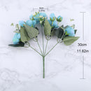 30cm Rose Pink Silk Peony Artificial Flowers Bouquet 5 Big Head and 4 Bud Cheap Fake Flowers for Home Wedding Decoration indoor - KiwisLove