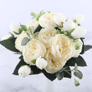 30cm Rose Pink Silk Peony Artificial Flowers Bouquet 5 Big Head and 4 Bud Cheap Fake Flowers for Home Wedding Decoration indoor - KiwisLove