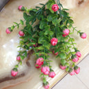 Mini silk artificial rose flowers fake plastic leaves faux bushes 30 heads outdoor garden decoration white fence wall decor - KiwisLove
