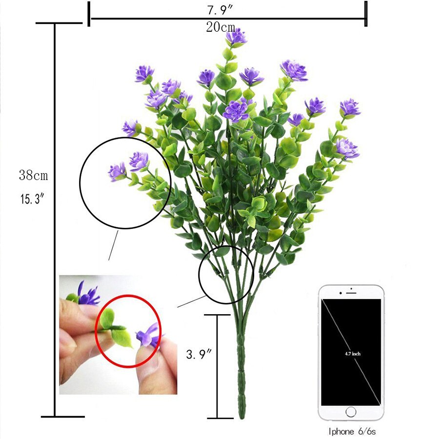 Artificial Flowers Outdoor Plant Shrubs Boxwood Plastic Leaves Fake Bushes Greenery Window Home Yard Garden Wedding Decor A10240 - KiwisLove