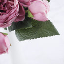 30cm Rose Pink Silk Peony Artificial Flowers Bouquet 5 Big Head and 4 Bud Cheap Fake Flowers for Home Wedding Decoration indoor - KiwisLove