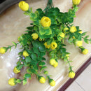 Mini silk artificial rose flowers fake plastic leaves faux bushes 30 heads outdoor garden decoration white fence wall decor - KiwisLove