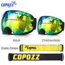 COPOZZ Parent Child Ski Goggles 2 Pack Set Snowboard Anti fog Skiing Glasses UV400 for Famliy Men Women Kids Sport Snow Eyewear - KiwisLove