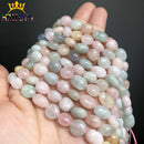 8-10mm Natural Irregular Genuine Morganite Stone Beads Loose Beads For Jewelry Making DIY Bracelet Necklace Accessories 15''