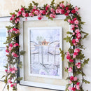 230cm/ 91in Silk Rose Wedding Decorations Ivy Vine Artificial Flowers Arch Decor with Green Leaves Hanging Wall Garland A0332 - KiwisLove