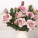 NEW beautiful big rose branch artificial silk flowers home wedding decoration retro autumn large roses white fake flowers decor - KiwisLove