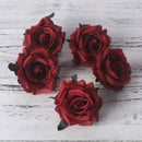 5pcs artificial roses white silk fake roses flower faux heads high quality DIY wedding home decoration scrapbook accessories - KiwisLove