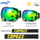COPOZZ Parent Child Ski Goggles 2 Pack Set Snowboard Anti fog Skiing Glasses UV400 for Famliy Men Women Kids Sport Snow Eyewear - KiwisLove