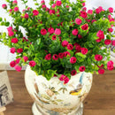 Mini silk artificial rose flowers fake plastic leaves faux bushes 30 heads outdoor garden decoration white fence wall decor - KiwisLove