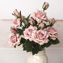 NEW beautiful big rose branch artificial silk flowers home wedding decoration retro autumn large roses white fake flowers decor - KiwisLove