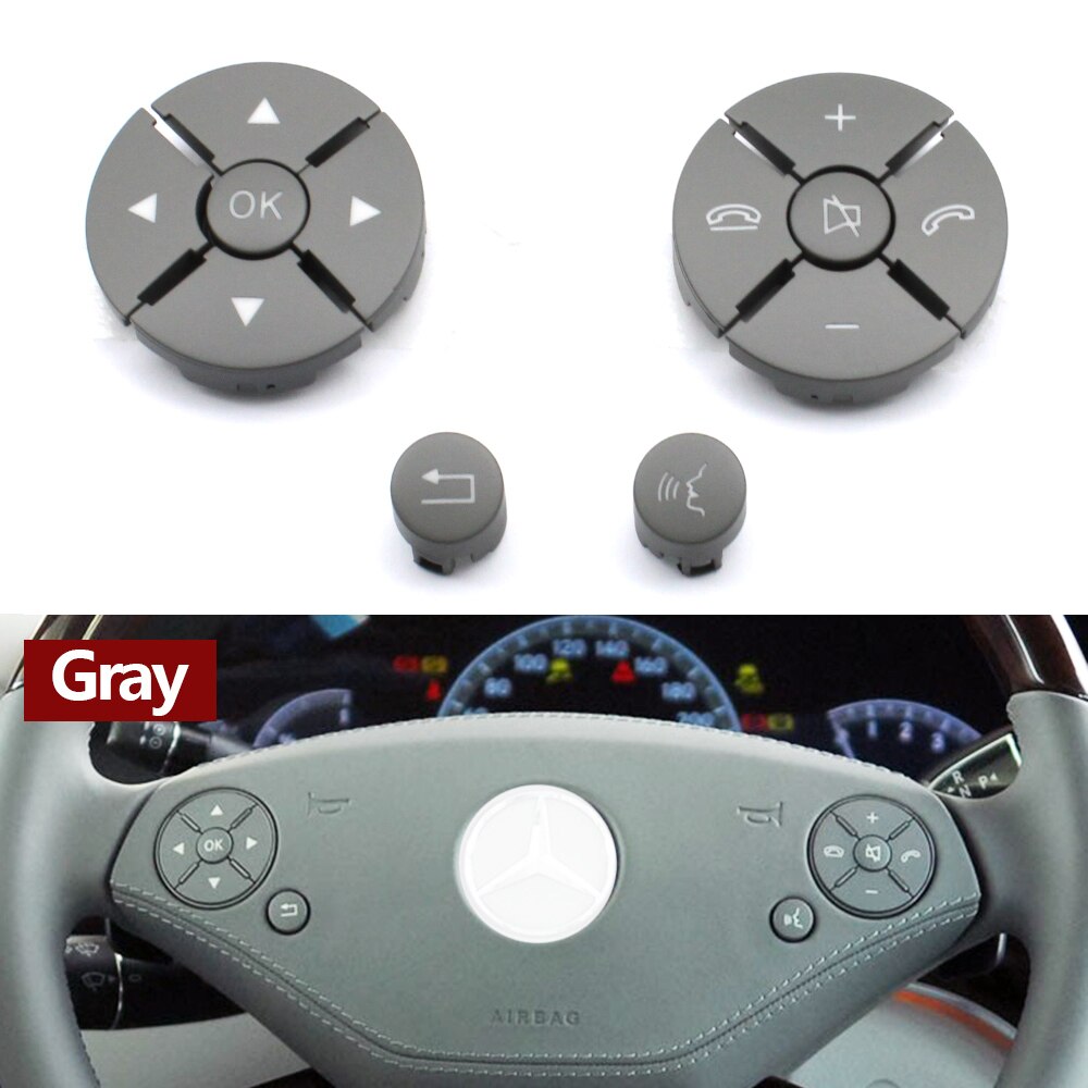 Interior Car Accessories W221 Steering Wheel Push Button Switch Keys Replacement For Mercedes Benz S CL Class W221 W216 - KiwisLove