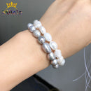 9-10mm Irregular Natural Freshwater Pearl Beads White Gray Loose Beads For Jewelry DIY Making Bracelet Ear Studs Accessories 15" - KiwisLove