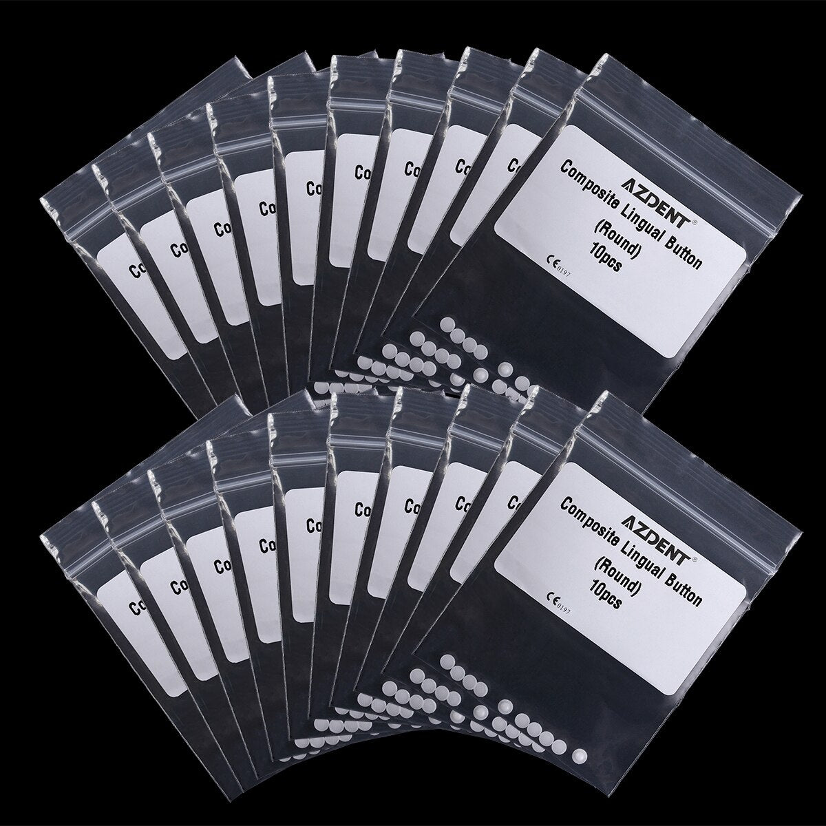 10pcs/Pack Dental Orthodontic Metal Buttons Lingual Buckle Composite Ceramic For Bondable Round Base - KiwisLove