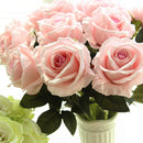 5Pcs 51cm Long Branch Flowers Bouquet Beautiful White Silk Roses Artificial Flowers Wedding Home Table Decor Arrange Fake Flower - KiwisLove