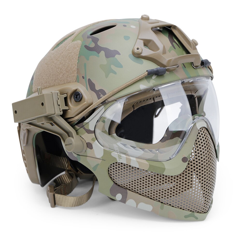 Military Tactical Helmet Hunting Full-Covered Protection Helmet Paintball for Outdoor War Game CS Combat Accessories - KiwisLove