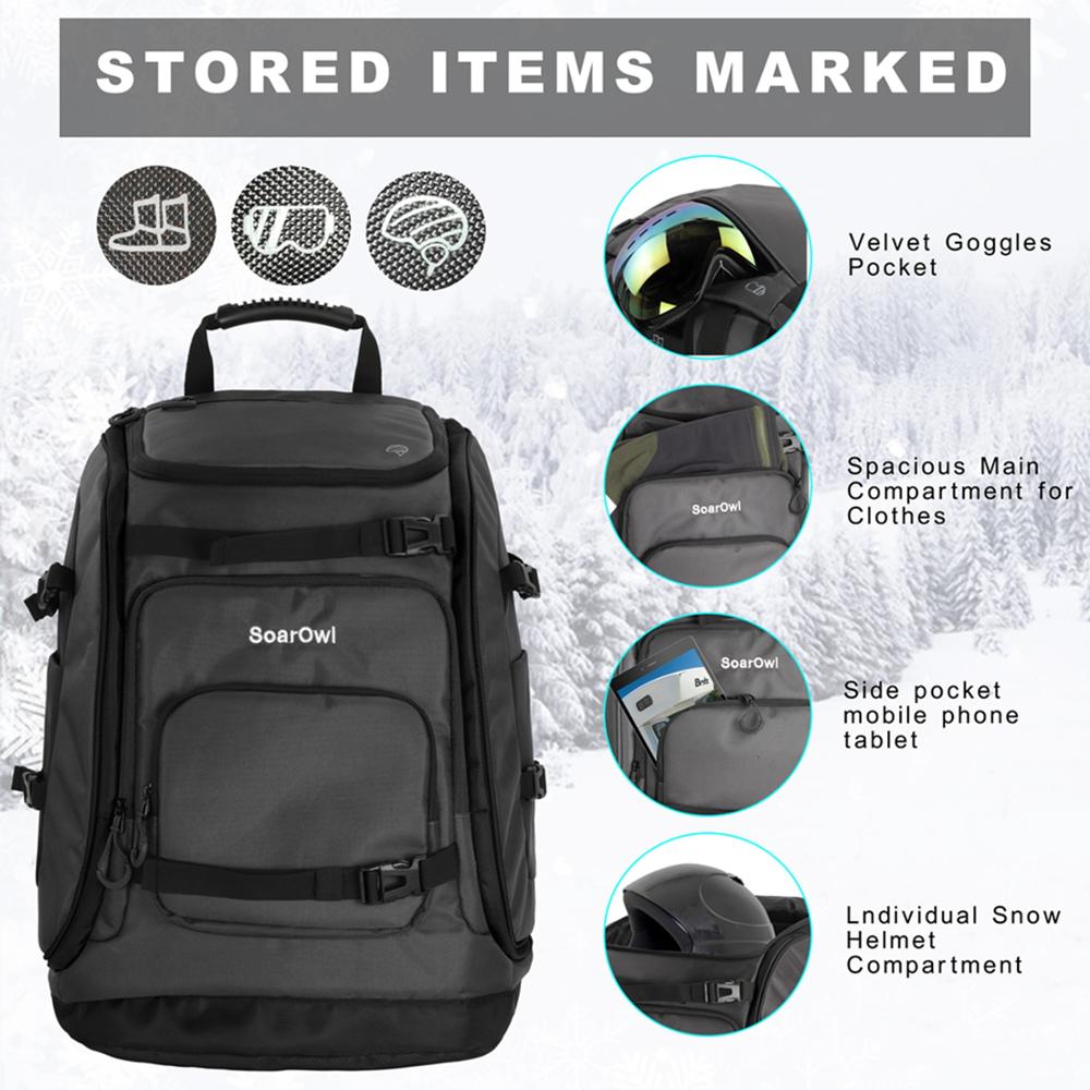 Ski Backpack 50L High-Capacity Nylon Waterproof Bag Wear-Resistant - KiwisLove