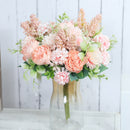 Roses Artificial Flowers White Silk Peony High Quality Sky Blue Bride Bouquet Wedding Decor Fake Flower Home Accessories Craft - KiwisLove
