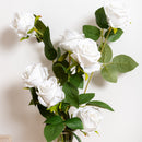 1pc/5pcs Romantic Artificial Flowers Silk Rose Long Branch Bouquet  Wedding Home Wreath Decor Fake Flowers Valentine&