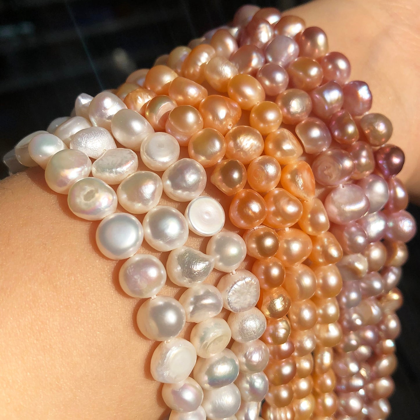 Natural Freshwater Pearl White Pink Purple Irregular Pearls Punch Beads for DIY Craft Bracelet Necklace Jewelry Making 15'' - KiwisLove