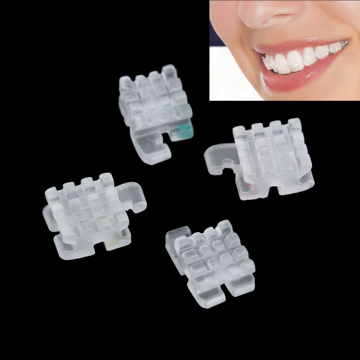 400pcs/Pack AZDENT Dental Orthodontic Ceramic Brackets 5*5 Roth/MBT .022 345 Hooks Mesh Base - KiwisLove