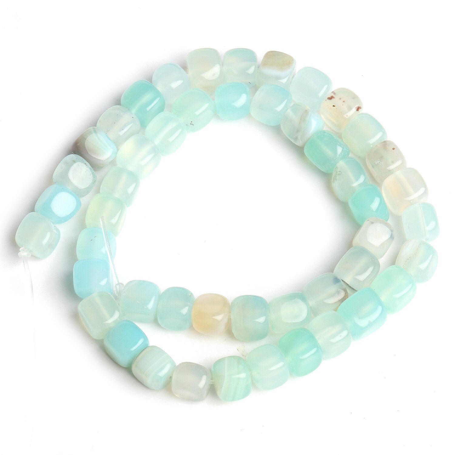 8mm Natural Stone Square Apatite Morganite Agates Tourmaline Aquamarines Loose Spacer Beads for Jewelry Making DIY Bracelet 15'' - KiwisLove