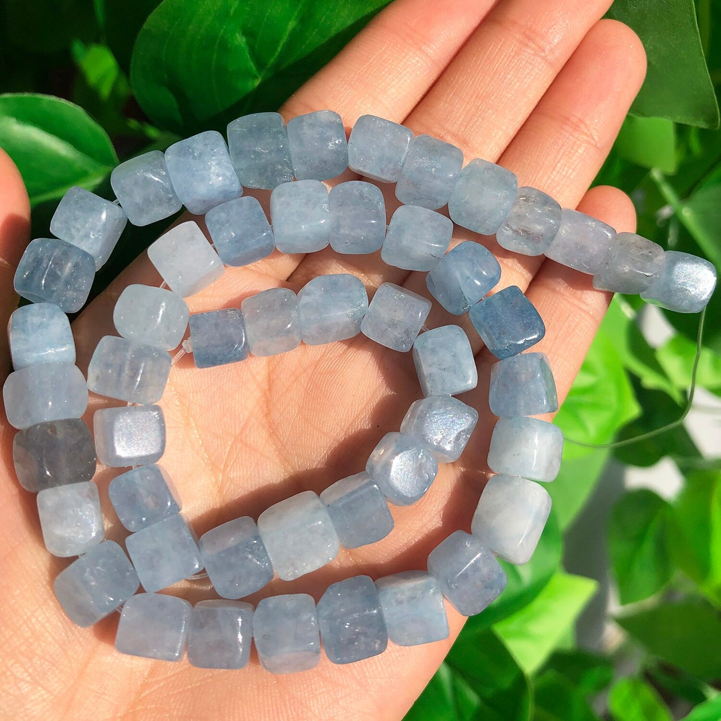 8mm Natural Stone Square Apatite Morganite Agates Tourmaline Aquamarines Loose Spacer Beads for Jewelry Making DIY Bracelet 15'' - KiwisLove