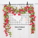3pc Long Artificial Wedding Arch Flower Garland Silk Wall Hanging Rattan Plastic Vine Home Living Room Window Decor Autumn Plant - KiwisLove