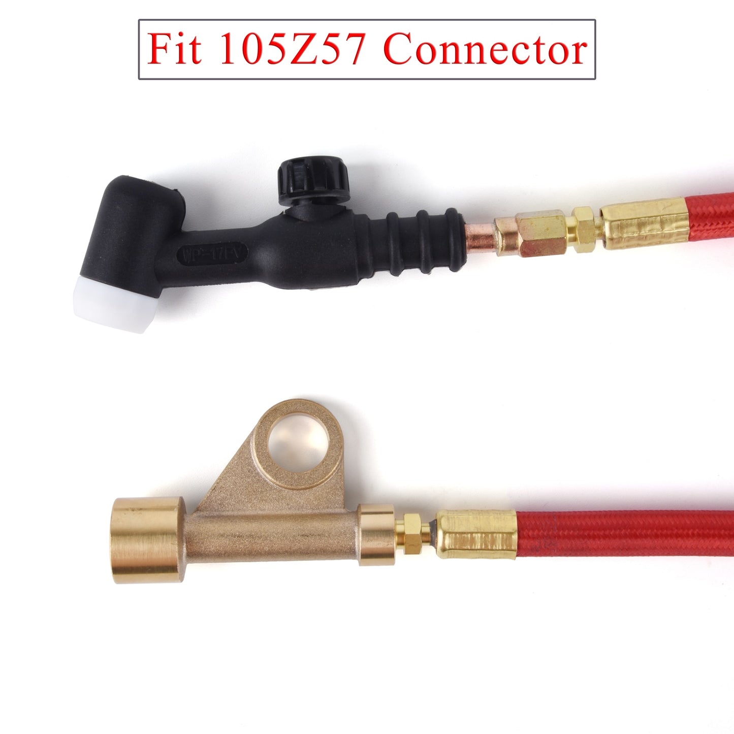 3.8m(12.5ft)/7.6m(25ft)Power Cable Red Gas Hose TIG Welding Torch Package WP17 Series 150A Fit 105Z57 Connector - KiwisLove