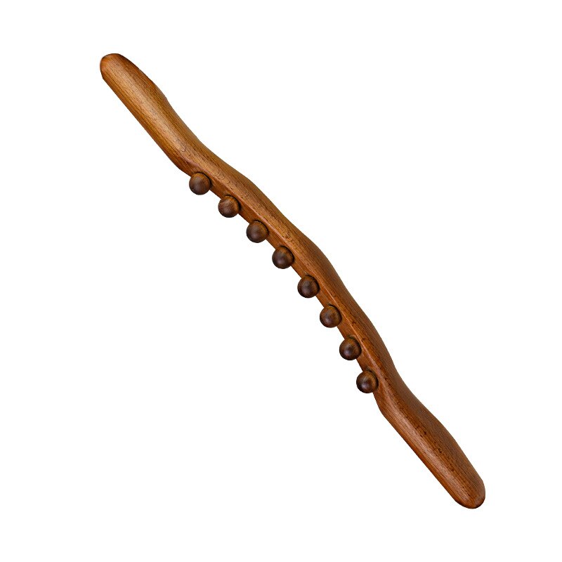 New 8 Beads Gua Sha Massage Stick Carbonized Wood Back Body Meridian Scrapping Therapy Wand Muscle Relaxing Acupuncture Massager - KiwisLove