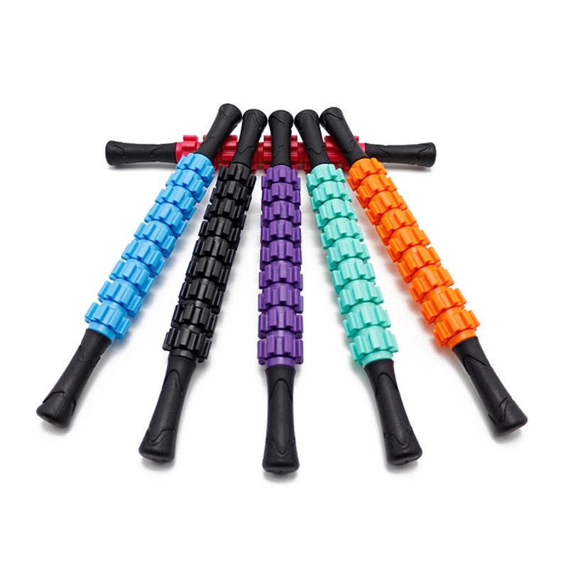 9-Wheel Anti Cellulite Massager Stick Trigger Point Stick Body Foot Face Leg Slimming Massage Yoga Gym Muscle Roller Sticks - KiwisLove