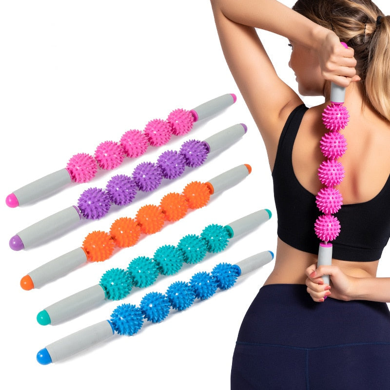 5 Balls Yoga Massage Roller Stick Trigger Point Anti Cellulite Body Massager Slimming Massage Muscle Relax Roller Relieve Stress - KiwisLove
