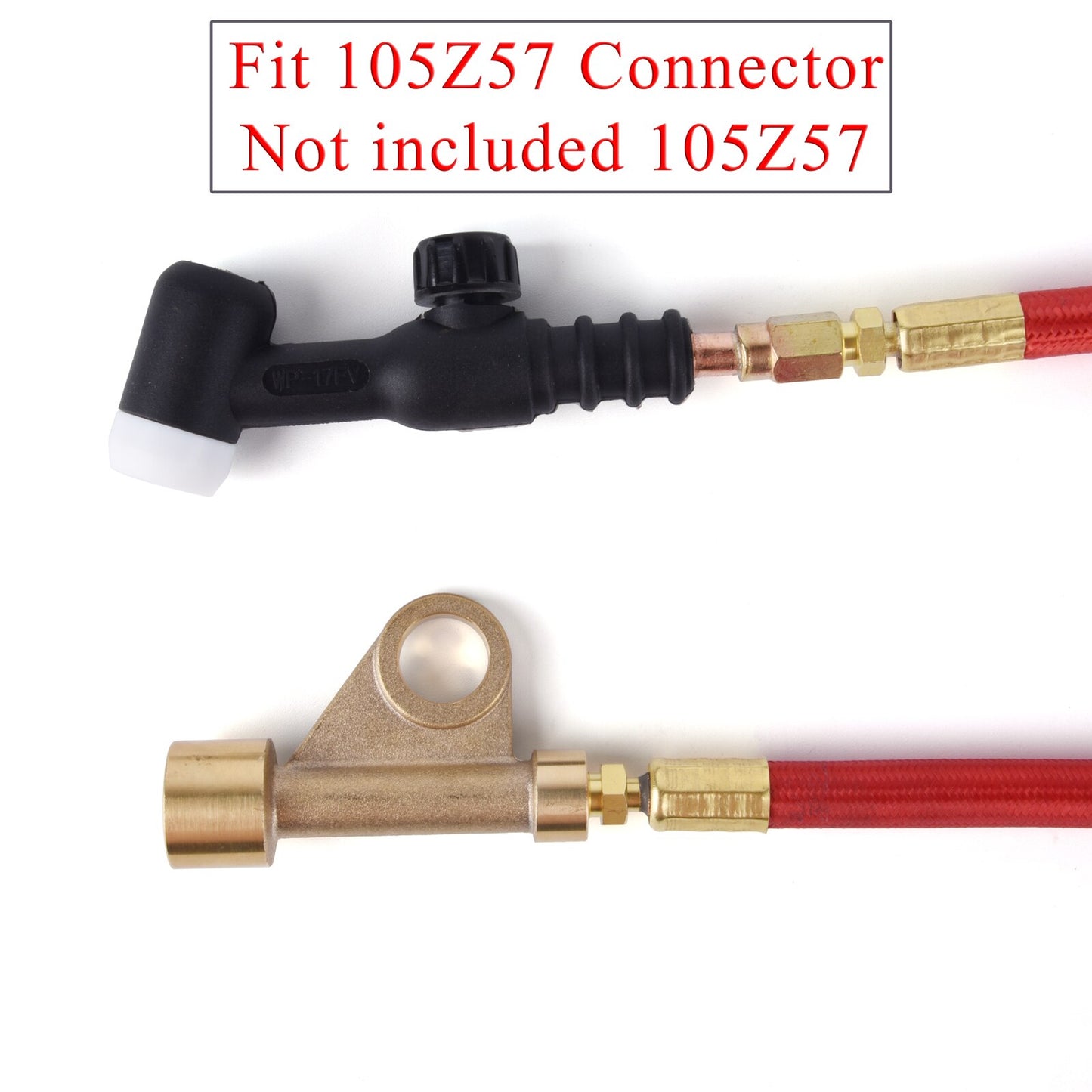 3.8m(12.5ft)/7.6m(25ft)Power Cable Red Gas Hose TIG Welding Torch Package WP17 Series 13/8"-24R.H 150A - KiwisLove
