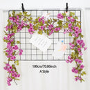 3pc Long Artificial Wedding Arch Flower Garland Silk Wall Hanging Rattan Plastic Vine Home Living Room Window Decor Autumn Plant - KiwisLove