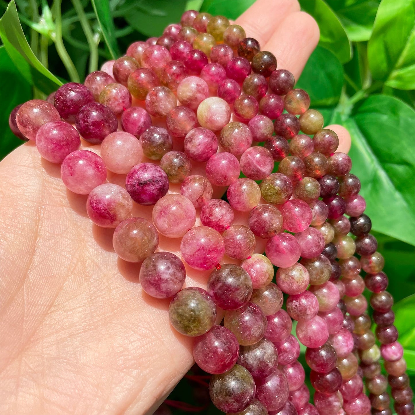 Natural Tourmaline Jades Stone Beads Multicolor Loose Spacer Beads for Jewelry Making Needlework Diy Bracelet 15'' 6 8 10mm - KiwisLove