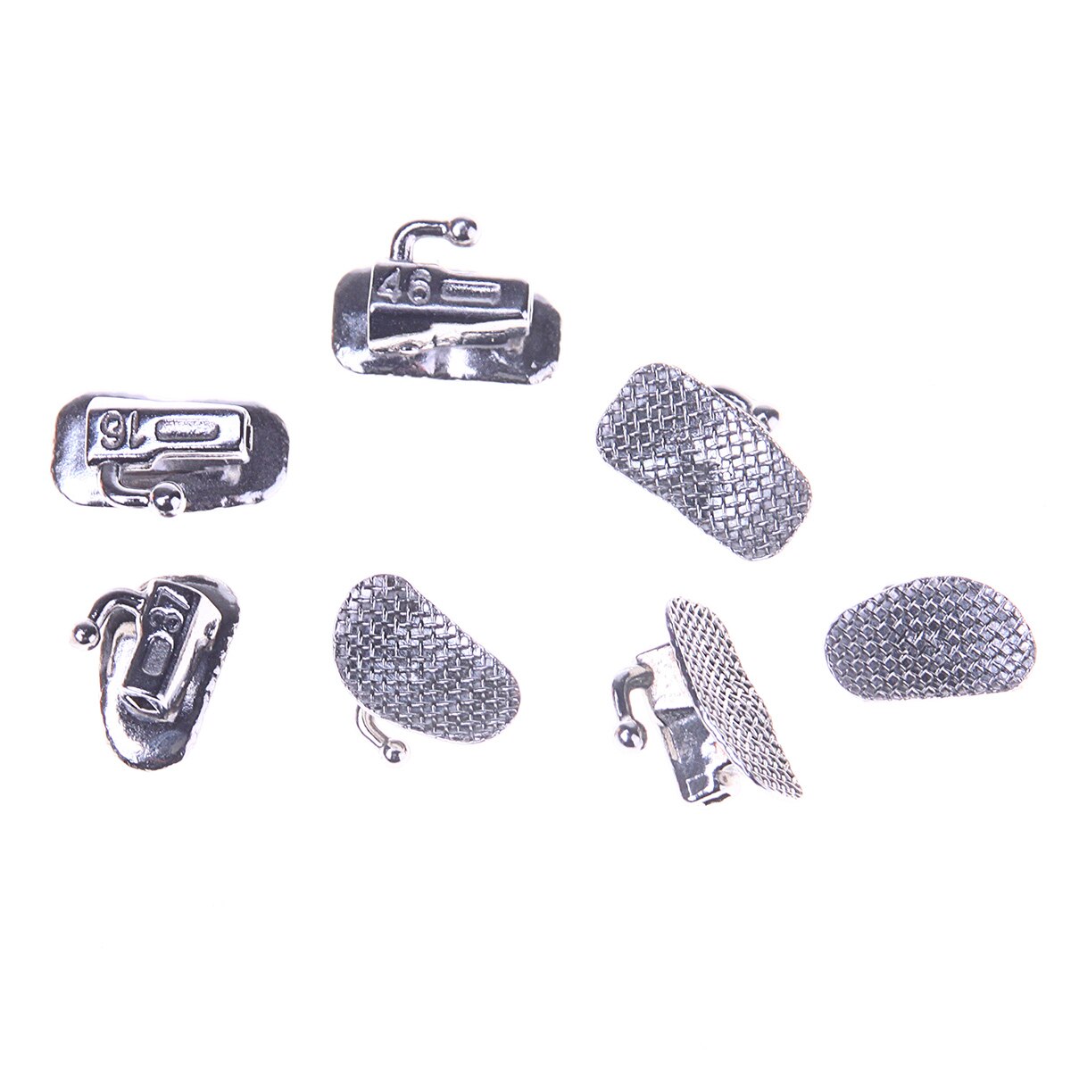 Dental Orthodontic Monocrystalline Sapphire Bracket Braces MINI Roth / MBT.022 Hooks 345 with Buccal Tube - KiwisLove