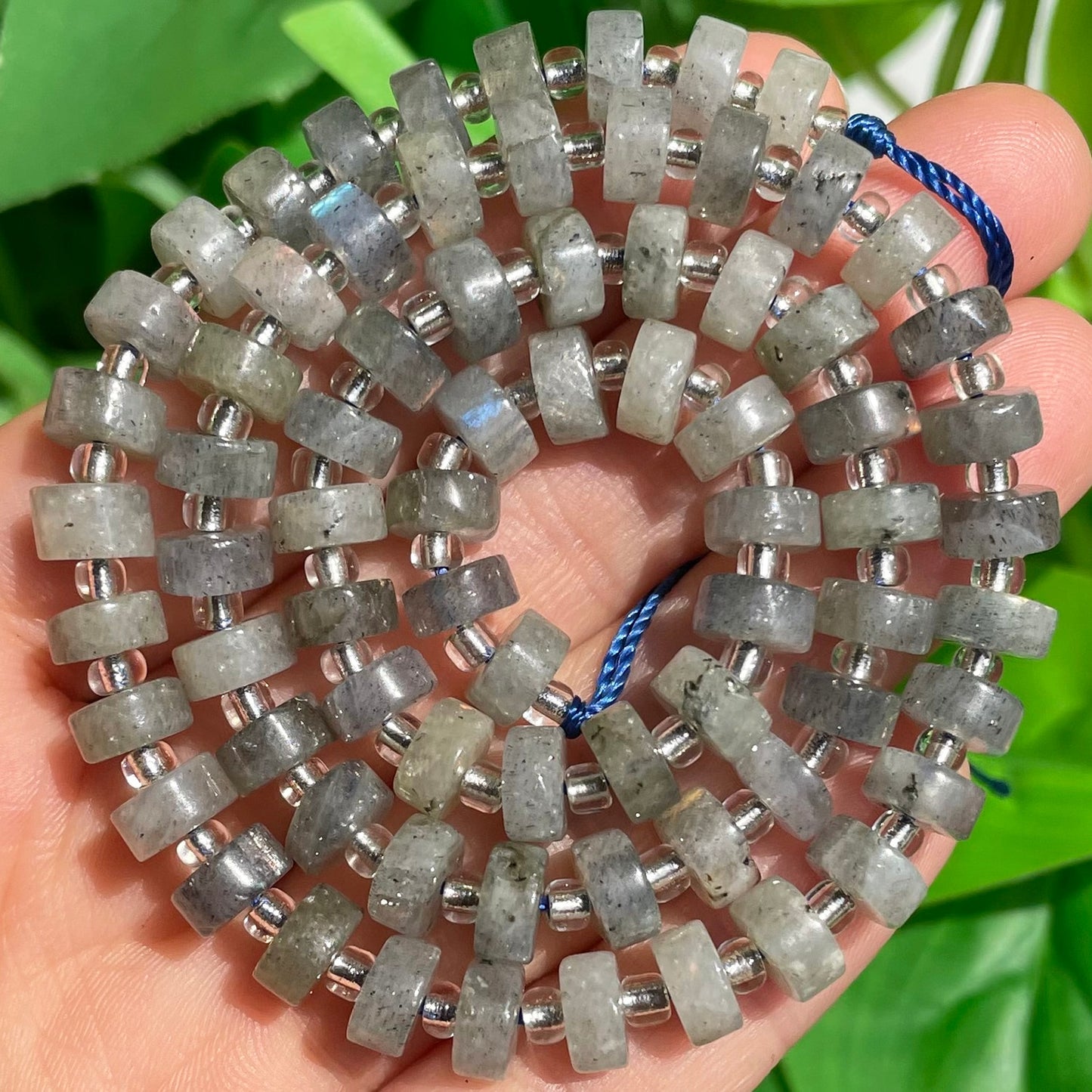 Natural Stone Jades Aquamarines Lapis Lazuli Labradorite Loose Rondelle Beads for Jewelry Making DIY Bracelet Accessories 15'' - KiwisLove