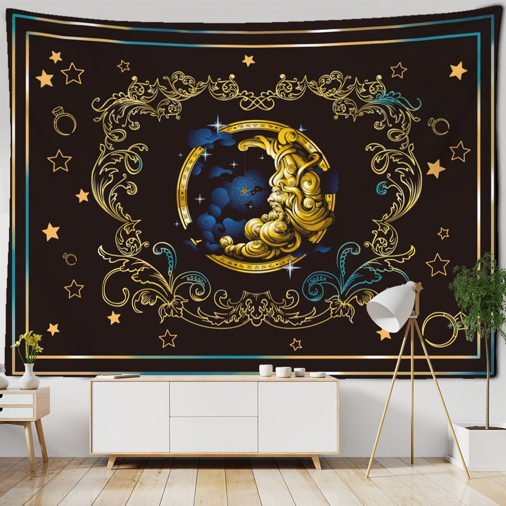 Mystic Witchcraft Black And White Tree Of Life Tapestry Wall Hanging Psychedelic Wishing Tree Hippie Mandala Home Decor - KiwisLove