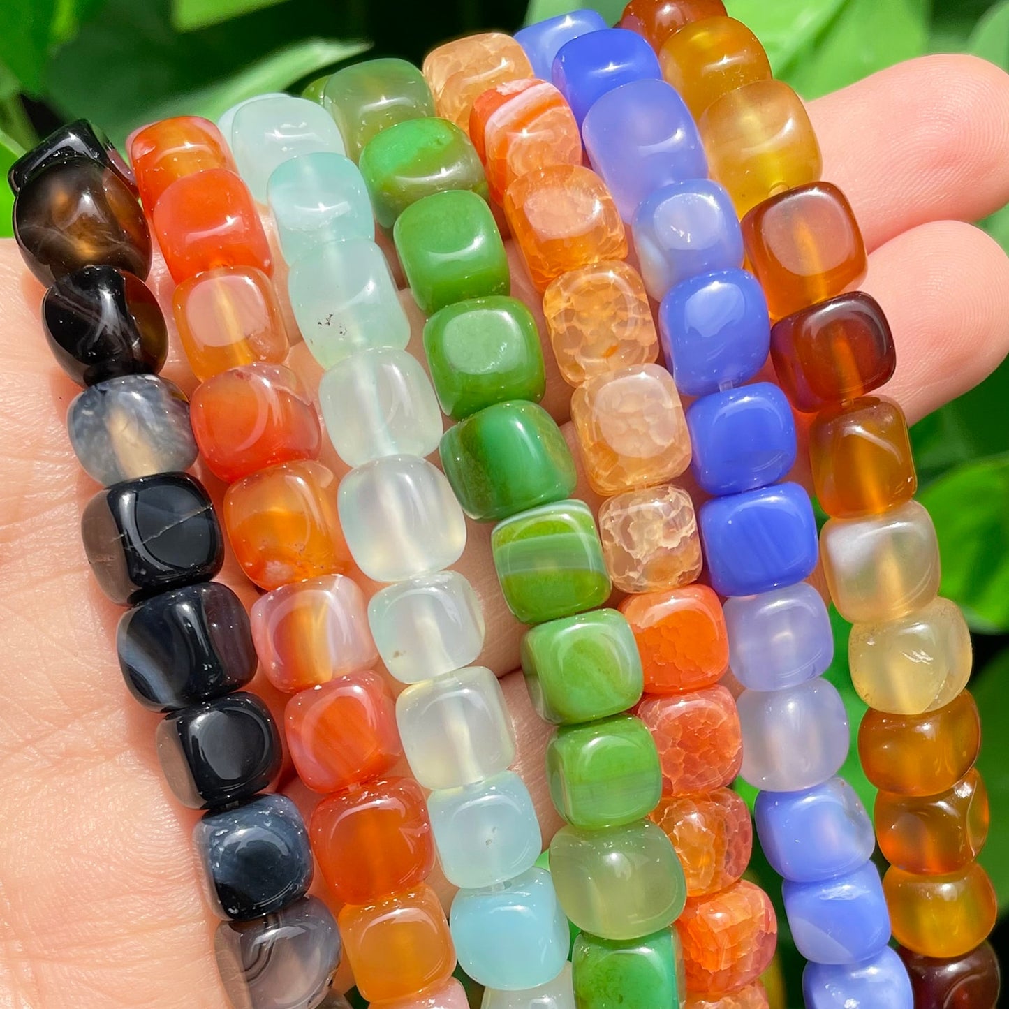 8mm Natural Stone Square Apatite Morganite Agates Tourmaline Aquamarines Loose Spacer Beads for Jewelry Making DIY Bracelet 15'' - KiwisLove