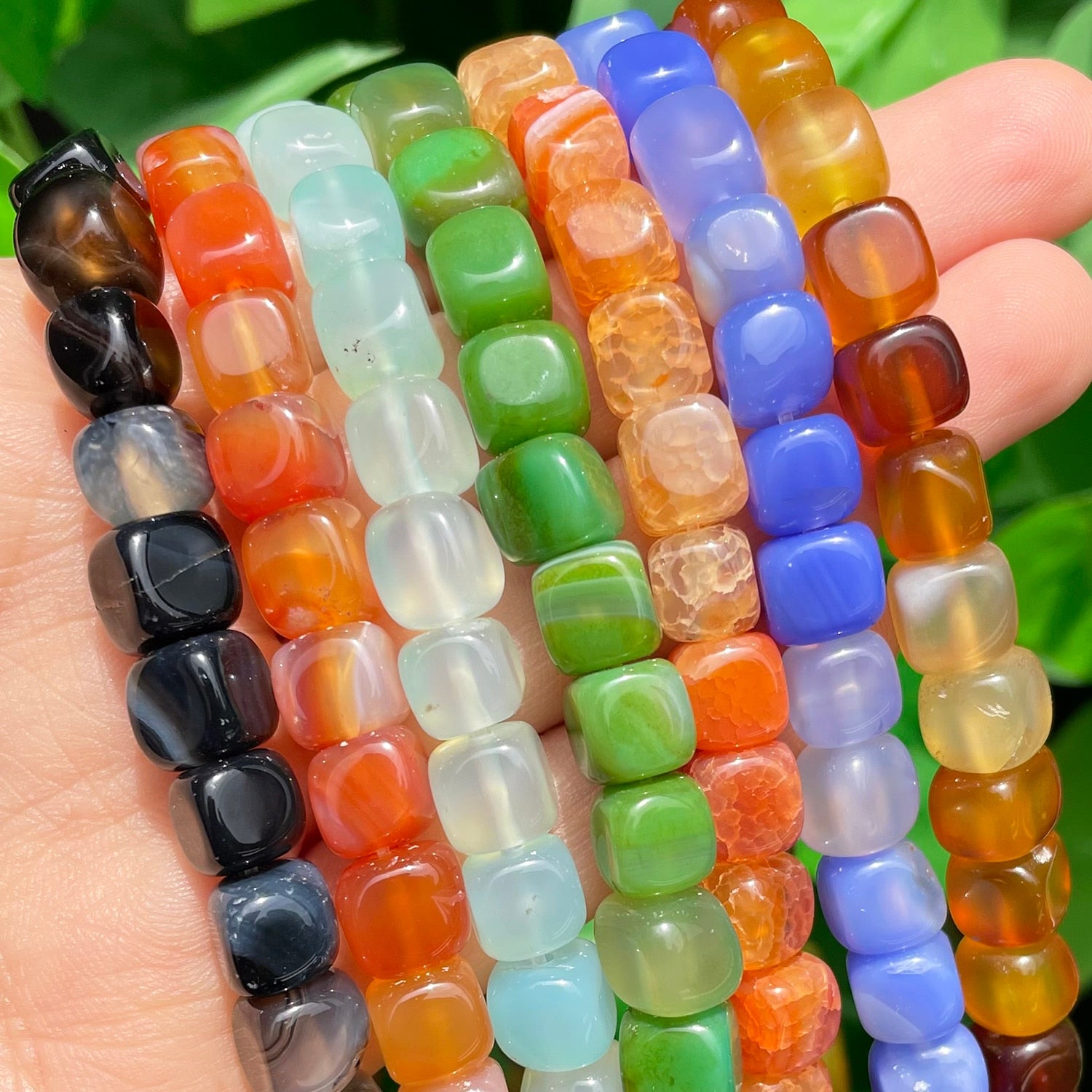 8mm Natural Stone Square Apatite Morganite Agates Tourmaline Aquamarines Loose Spacer Beads for Jewelry Making DIY Bracelet 15'' - KiwisLove