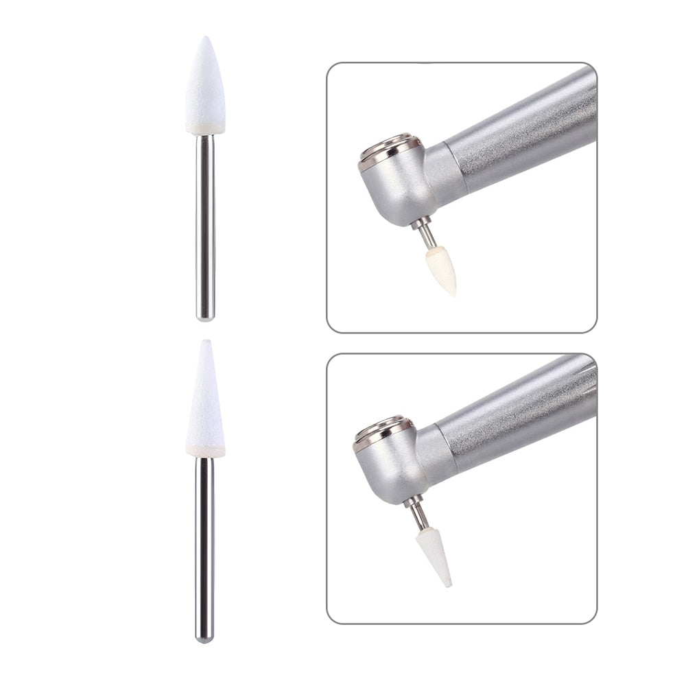 AZDENT 12Pcs/Pack Dental Polishing Stone Handpiece Burs FG Cone Flame Dentist Teeth Whiting - KiwisLove