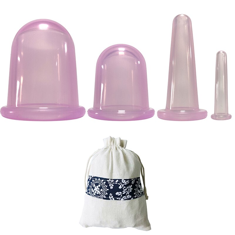 2/4Pcs Jar Silicone Vacuum Cupping Cans for Massage ventouse anti cellulite Suction Cup Face Body Pain Relief Massage masajeador - KiwisLove