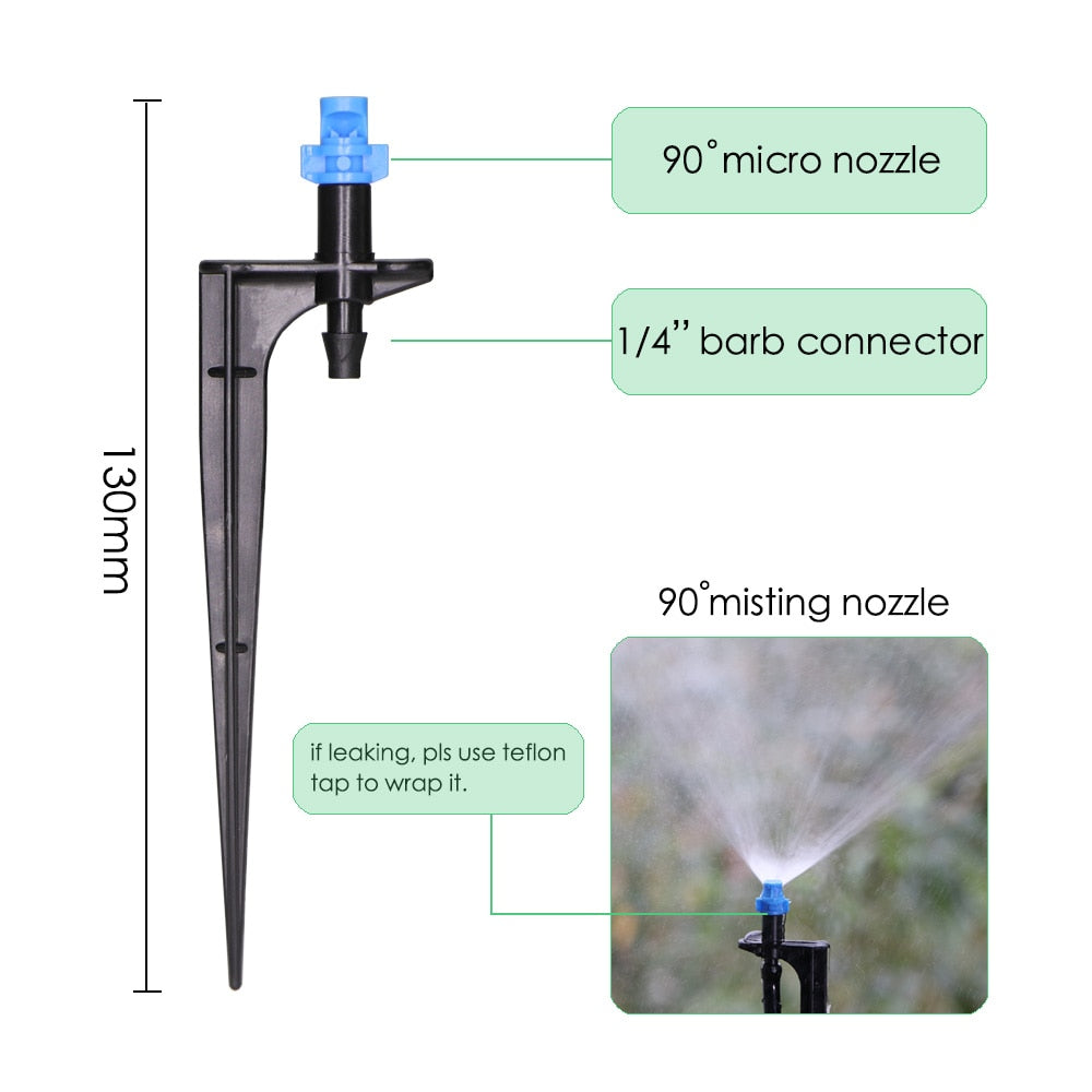 20PCS Misting Nozzles on 10.7cm Stake 1/4'' Barb Garden Irrigation Sprinkler - KiwisLove