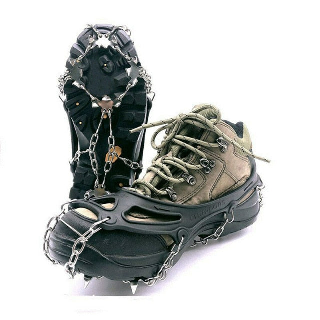 Climbing Anti-slip Crampons 19 Teeth Ice Hiking Skiing Snowshoes Cover - KiwisLove